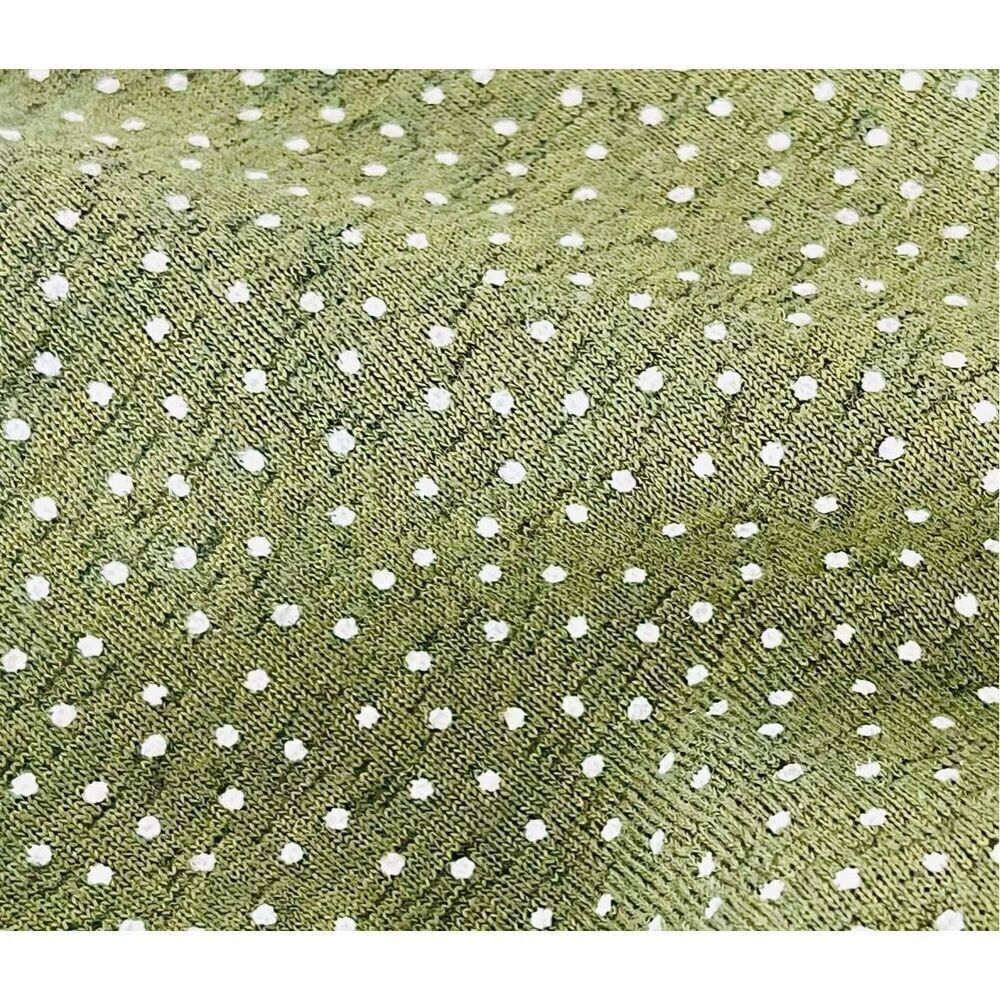 LOFT Outlet Olive Green With White Polka Dots Sleeveless Top Sz L - Picture 5 of 5